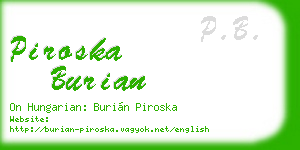 piroska burian business card