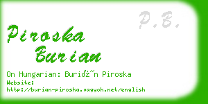 piroska burian business card